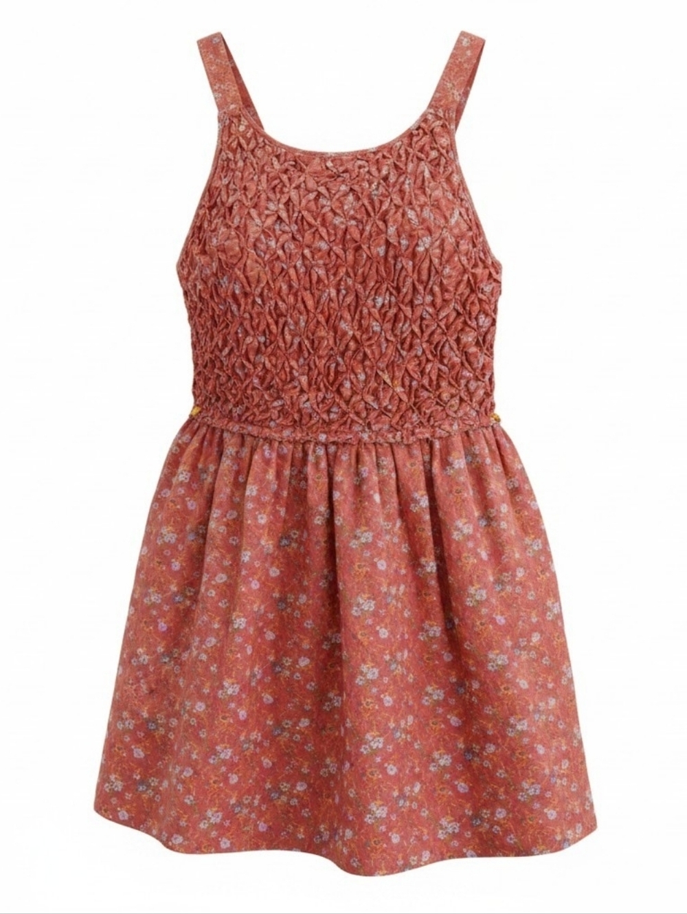 FREE PEOPLE Floral Boho Jumper Dress with Smocking